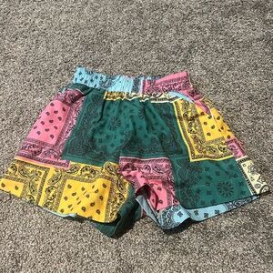 Multicolor Patchwork Women's Shorts